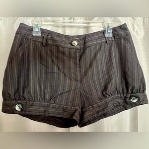 Xhilaration Brown Pinstripe High Waist Shorts Sz 13